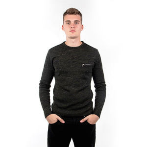 QUE DARK GREEN, GRAY KNITWEAR | MENS SIZE L